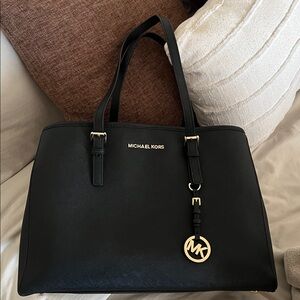 Michael Kors large travel tote bag black